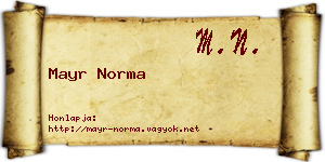 Mayr Norma névjegykártya